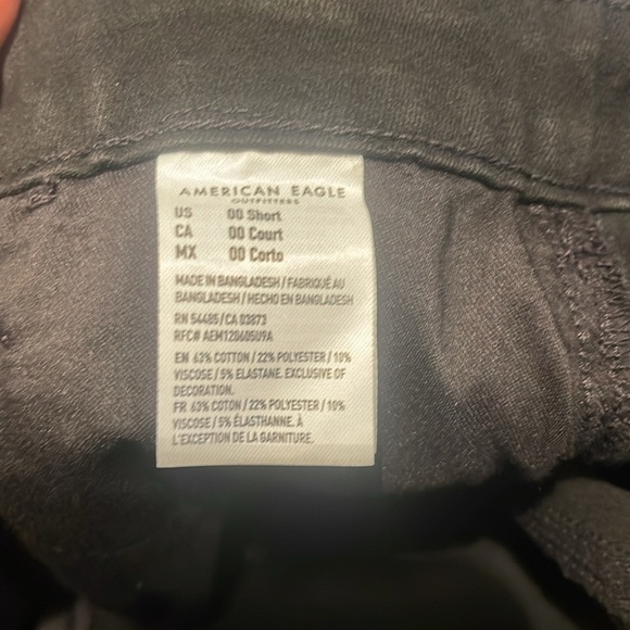 American Eagle “dream jeans” Black Denim 5 pocket stretch bodycon jegging 00 - Picture 4 of 4